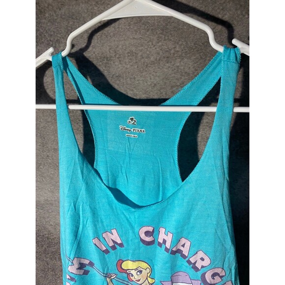 Disney Pixar Toy Story Tank Top Size L Bo Peep Buzz Woody I'm In Charge Blue - Picture 3 of 8